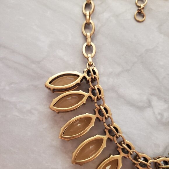 ✨ J.Crew Large Jumbo Rhinestone Crystals Pink Taupe Statement Necklace ✨ - Picture 15 of 16